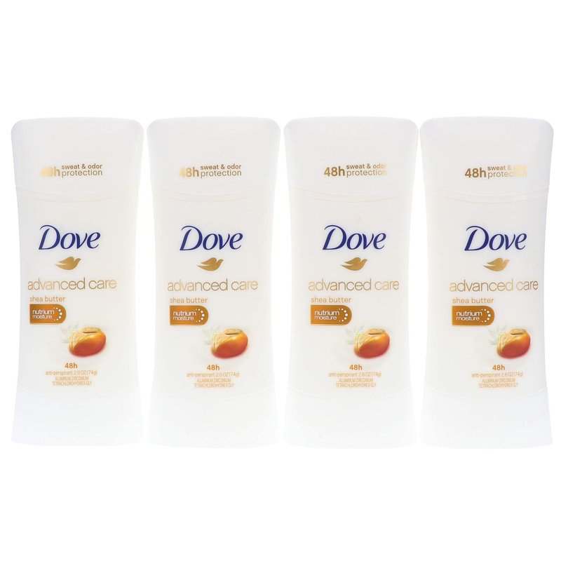 Dove Advanced Care Antiperspirant, Shea Butter, 2.6 Ounce (Pack of 4)