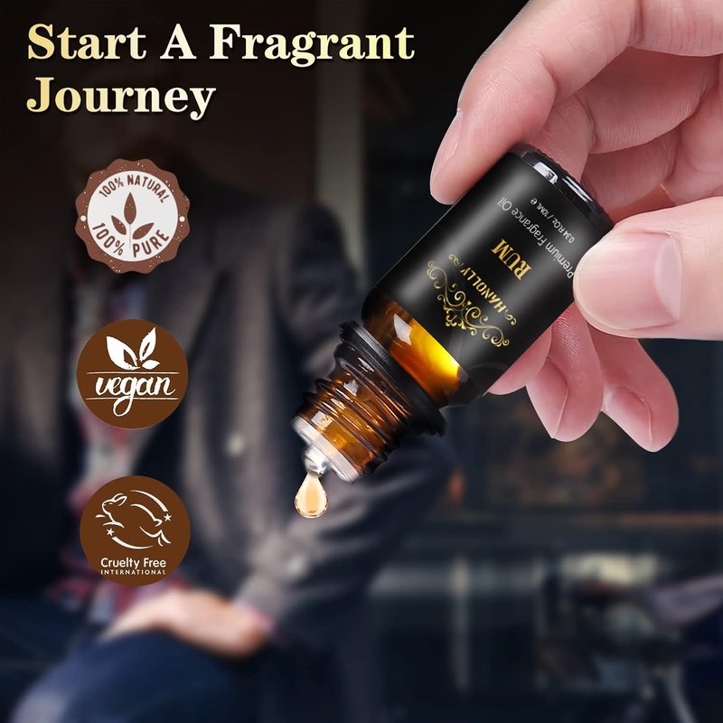 Skiennix Essential Oils Set - Aromatherapy Fragrance Oils for Diffuser | 6x10ML - Sandalwood, Cedar, Leather, Sweet Tobacco, Rum, Cologne