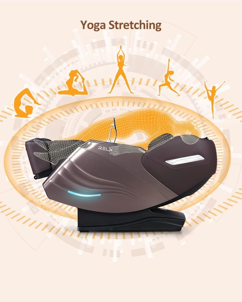 RELX Full Body Massage Chair - 20 Modes, Zero Gravity, Shiatsu with Heat & AI Control | Brown