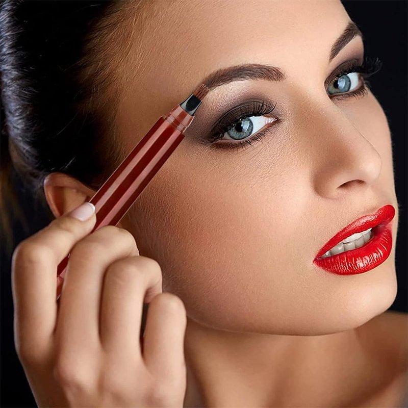Skiennix Microblading Eyebrow Pencil - Waterproof Magic Tattoo Pencil with 4 Fork Tip (Black A)