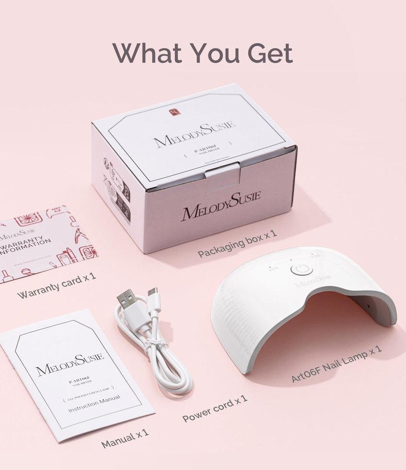 MelodySusie 48W LED UV Nail Lamp - Black, Energy Efficient, 365nm-405nm Wavelength, Compatible with Most Gels, 4 Timer Settings, Infrared Sensor, User-friendly Design, Widely Applications