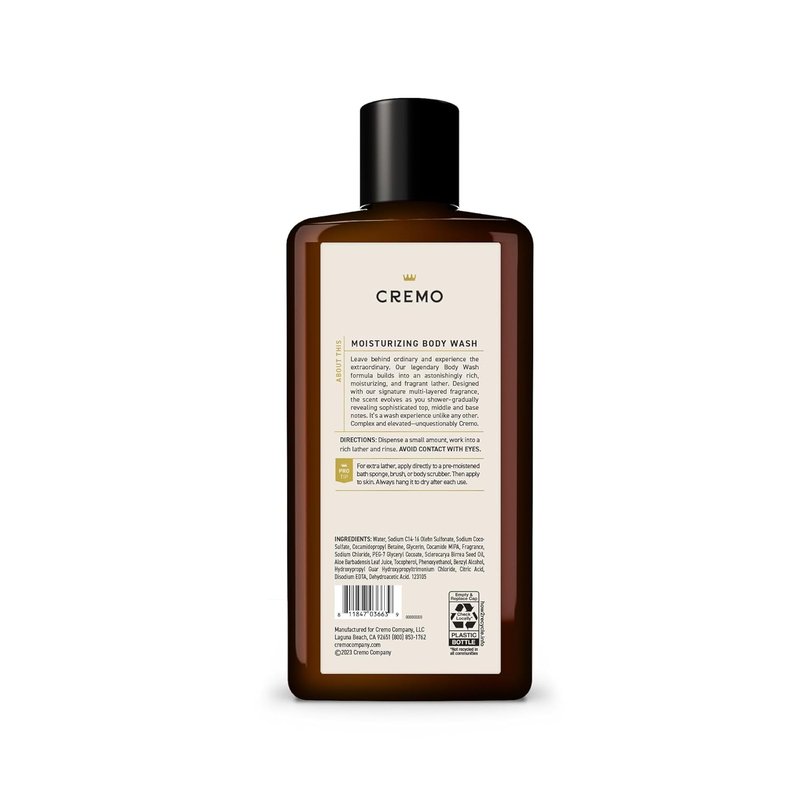 Cremo Body Wash for Men - Rich-Lathering Italian Bergamot Scent | 16 Fl Oz