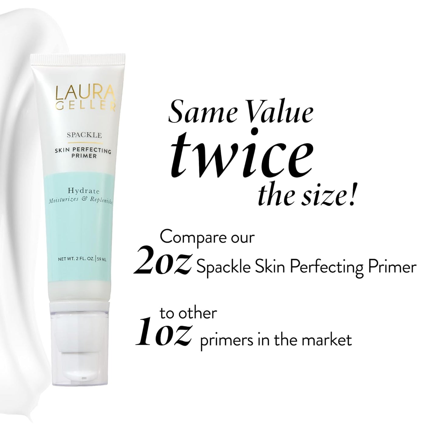 Spackle Primer by Laura Geller - Hydrating Hyaluronic Acid Makeup Primer for Mature Skin | Super-Sized 2 Fl Oz