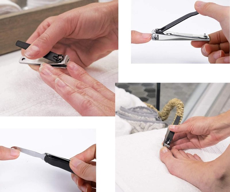 ICEYLI Premium Stainless Steel Nail Clippers Set - 2 Pcs Curved Blade for Fingernails & Toenails