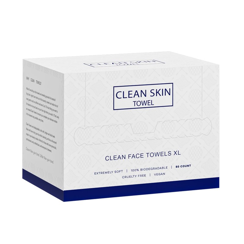 Clean Skin Face Towels XL,Disposable Face Towelettes (50 Count) Plant Based Cleansing Towelettes for skin care,Makeup Removal,Unscented Facial Cloths, Soft and Gentle,100% viscose fiber