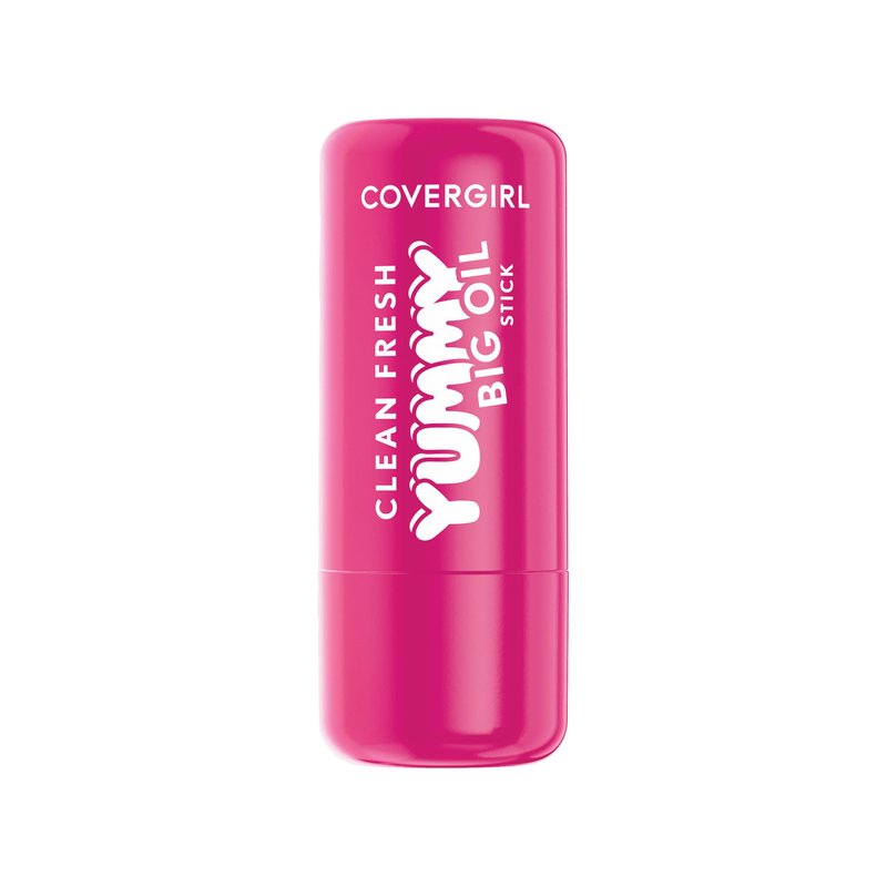 COVERGIRL Clean Fresh Yummy Big Oil Stick, Flavored Lip Oil, Dewy Finish, Non-Greasy - 110 Juiced In Time (Sheer Cool Pink Fuchsia)