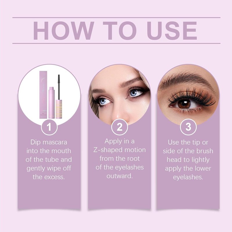 Skiennix 5D Silk Fiber Lash Mascara - Lengthening, Thickening, Long-Lasting, Smudge-Proof Formula