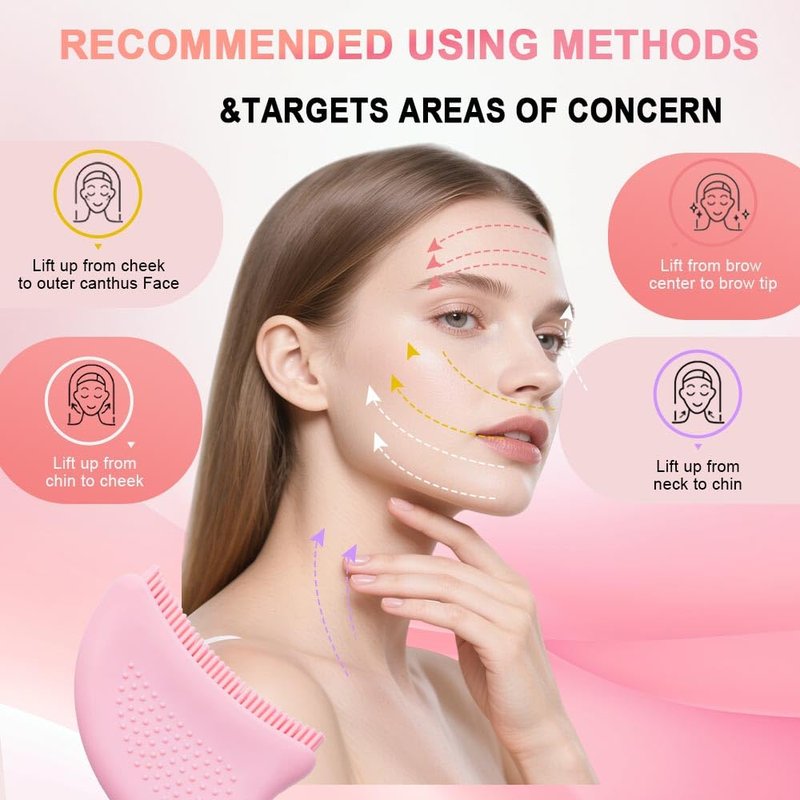 sprsum Silicone Lymphatic Contour Face Brush,Lymphatic Drainage Massager for Face,2026 New Gua Sha Facia Brush Upgrade Ergonomically Designed and Relieve Fatigue (1 Pcs)