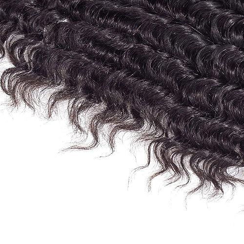 16 16 16 Inch Deep Wave Human Hair Bundles Natural Black Color Brazilain Unprocessed Virgin Hair Loose Wave Bundles Human Hair Natural Color Remy Human Hair Weave