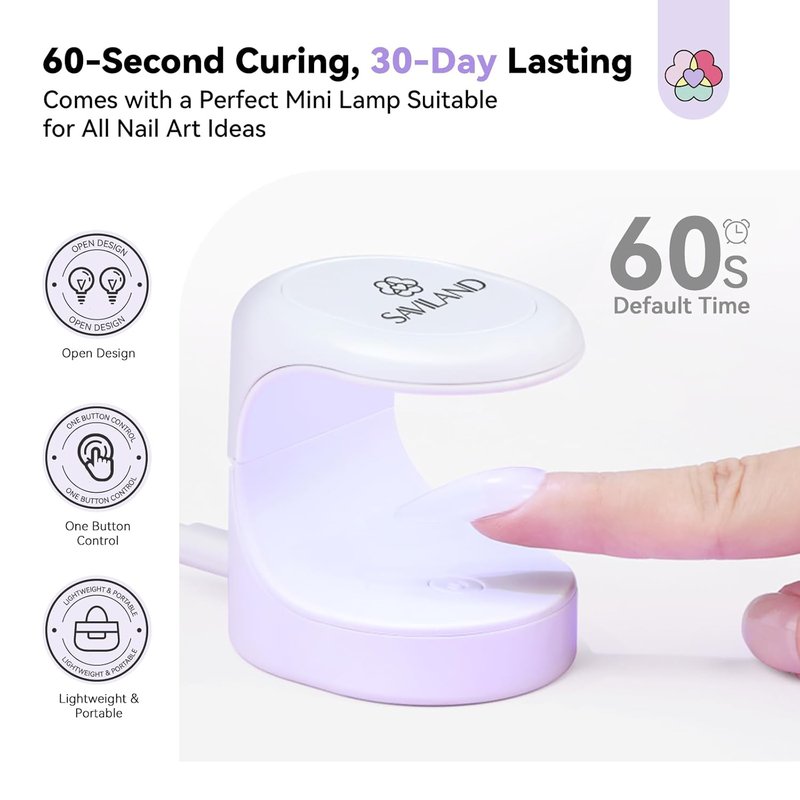 SAVILAND Pro Gel Nail Kit - 500 PCS Strong Nail Glue & UV Lamp | Short Almond Tips in 12 Sizes for DIY Home & Salon Use