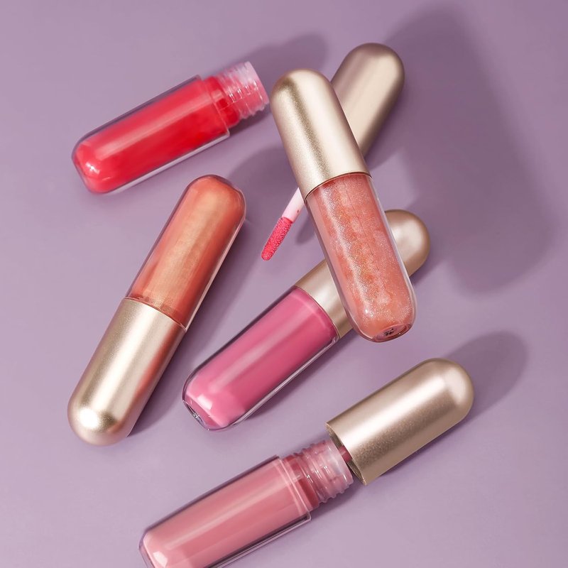 KISSIO Plumping Lip gloss,Glossy and Cool,Make Lips Plump and Moisturizing,Lip Gloss contains Peppermint and Beeswax,Cruelty Free,0.19 oz,05 Dogwood