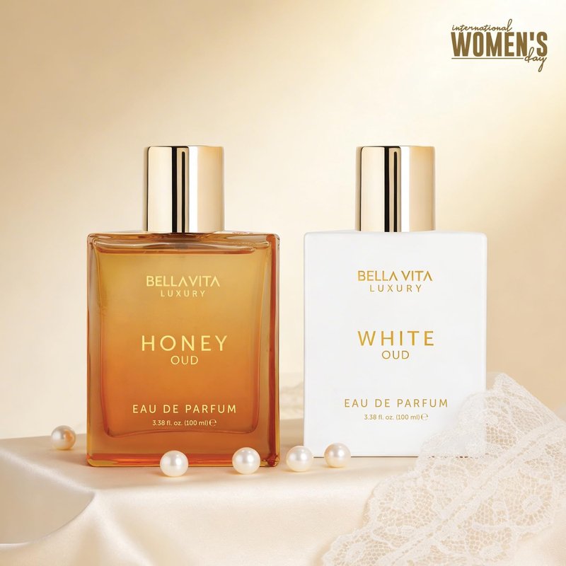 BellaVita Luxury Perfume Duo - Honey Oud & White Oud Eau de Parfum (3.4 fl. oz. Each) | Long-Lasting, Vegan & Cruelty-Free Fragrances