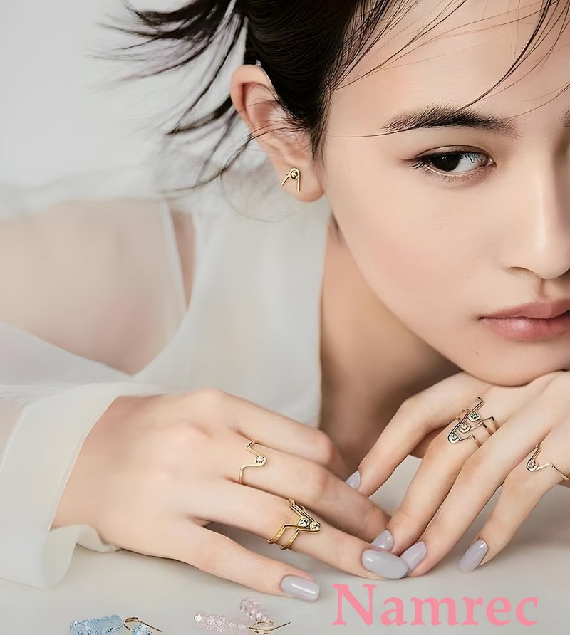 Skiennix 24Pcs Nude Press-On Nails - Short Almond Gradient Design | Glossy Full Cover for Women