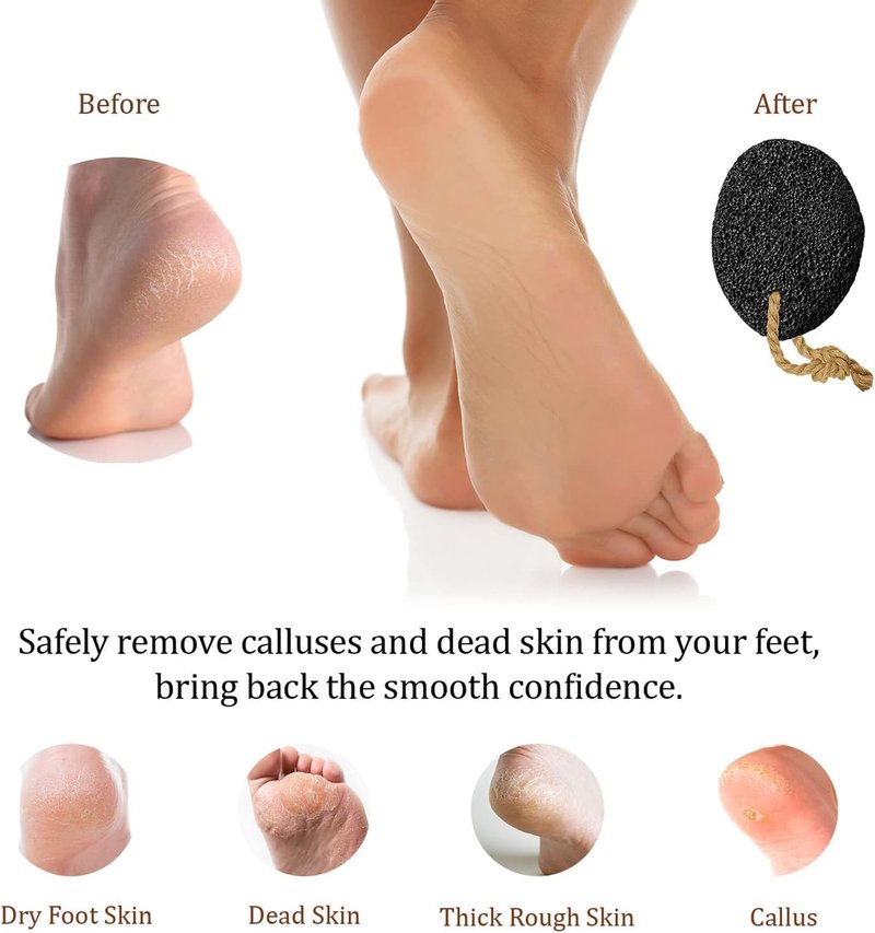 PrimeVarieties Pumice Stone for Feet, 2 Pack Natural Volcanic Foot Pumice Stone for Callus & Dead Skin Removal, Pedicure Foot Scrubber, Hard Skin Remover for Smooth Heels