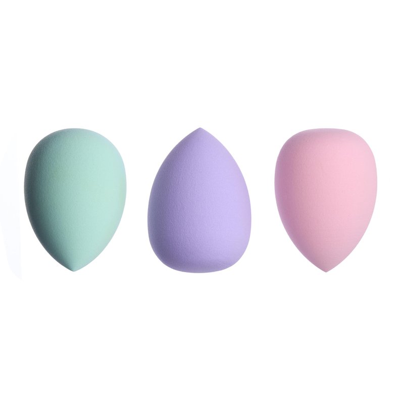 3pc Pastel Makeup Sponge Set – Beauty Blender for Foundation, Blush, Concealer, Eyeshadow, Contour & Highlighter | Soft Cosmetic Sponge Value Pack for Women – Flawless Finish