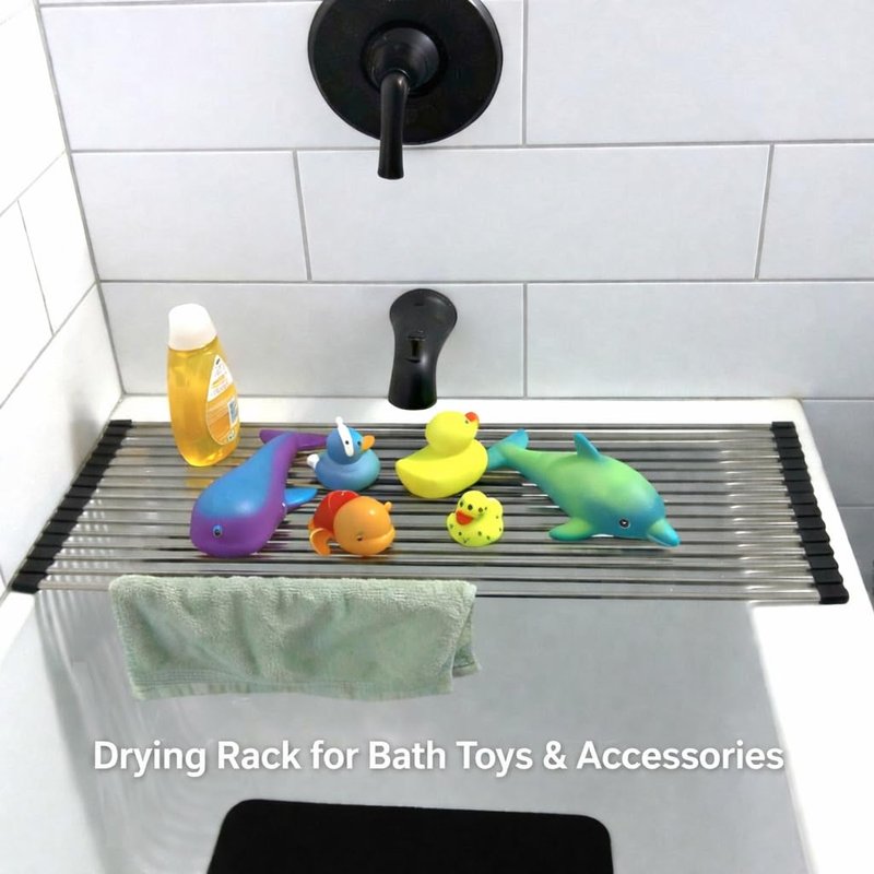 28" Bathtub Drying Rack Shelf for Bath Toys & Accessories – Non-Slip Tub Shelf, Fast-Draining Design, 28” Fits Most Standard Tubs
