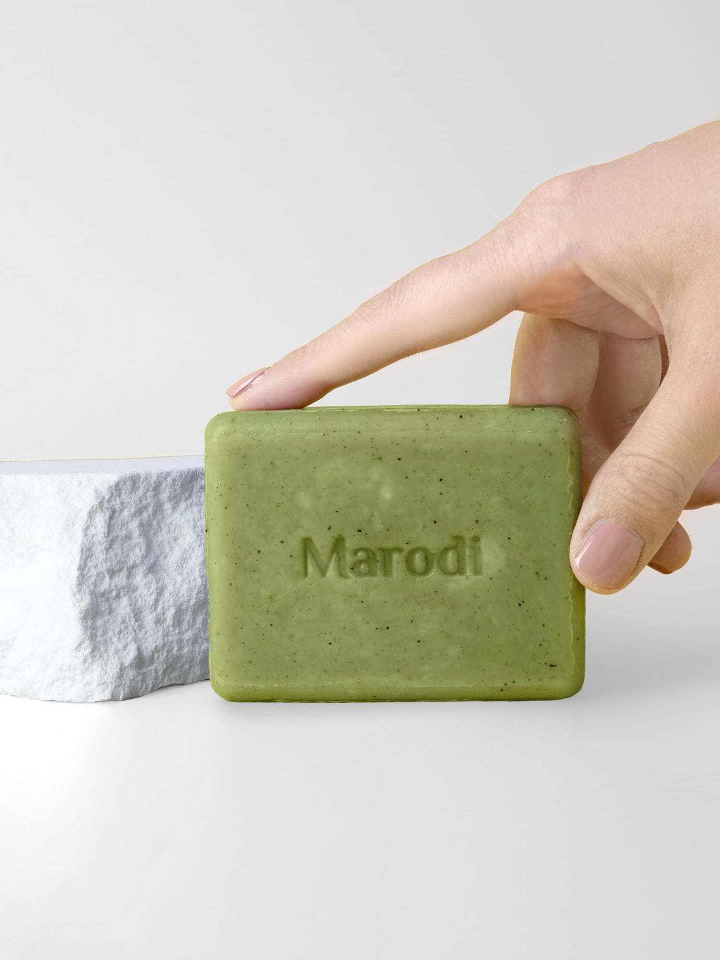 Marodi Body Scrub Bar Soap, 7 Oz (200g), Korean Exfoliating Body Wash Bar with Green Tea & Centella Extract, Subtle Fruity Citrus Scent, Deep Cleaning, Moisturizing & Refreshing, Sunrise Mist