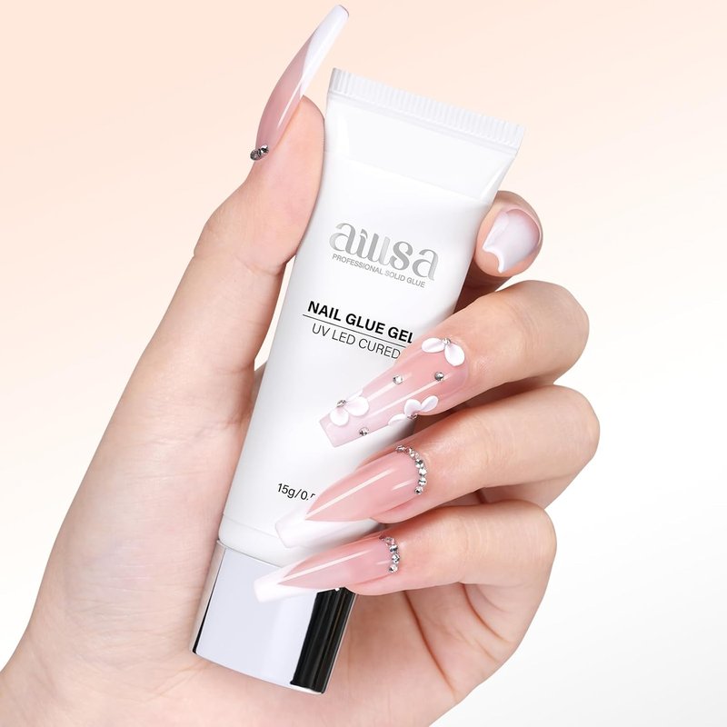 AILLSA Solid Gel Nail Glue - Strong Adhesive for Press-On Nails | Long-Lasting Formula, 15g / 0.5fl.oz