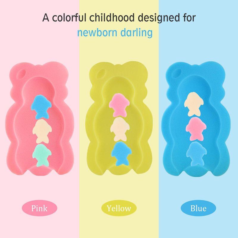 KECUCO Baby Bath Cushion Infant Sponge Mat, Toddler & Newborn Bath Pad - Blue