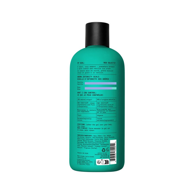 cleanjourney Moisturizing Body Wash, Niacinamide & Glycerin, Hydrating Shower Gel, EWG Verified, Vegan, Cuddle Me Sweetly, 16 Fl Oz