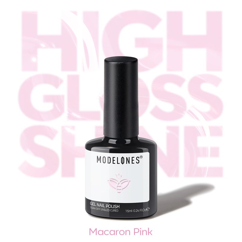 Light Pink Gel Nail Polish - Modelones Petal Milky Pink Soak Off Gel for Spring Nail Art | 15 ML