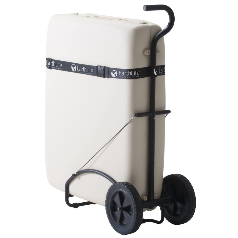 EARTHLITE Massage Table Traveler Cart - Sturdy Platform with Large Rubber Wheels & Telescoping Handle / Fits Most Brands & Sizes