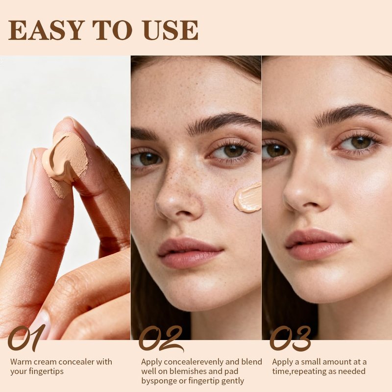 QIC Pot Concealer - Full Coverage Waterproof Makeup for Dark Circles & Blemishes | Light Skin Tone, 0.21 Oz