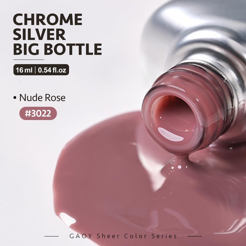GAOY Jelly Nude Pink Gel Nail Polish, 16ml Sheer Translucent Netural Soak Off Gel Polish, UV Light Cure for Nail Art DIY at Home, 3022 Nude Rose