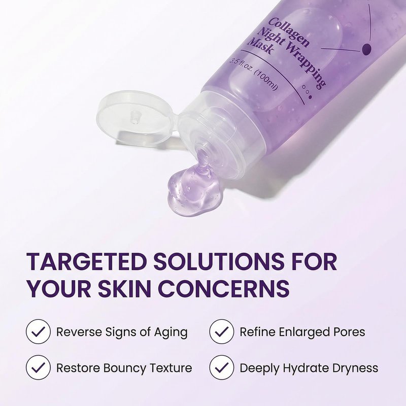 FIVECRAS Night Wrapping Mask - Firming Peel Off Face Mask for Deep Hydration & Pore Refining - Professional Grade Skin Smoothing & Brightening Treatment - Radiant & Youthful Looking Skin