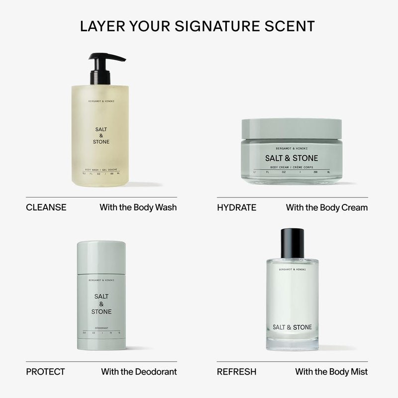 Salt & Stone Body Cream - Hydrating Seaweed & Squalane Formula for Deep Hydration | Bergamot & Hinoki 6.7 fl oz