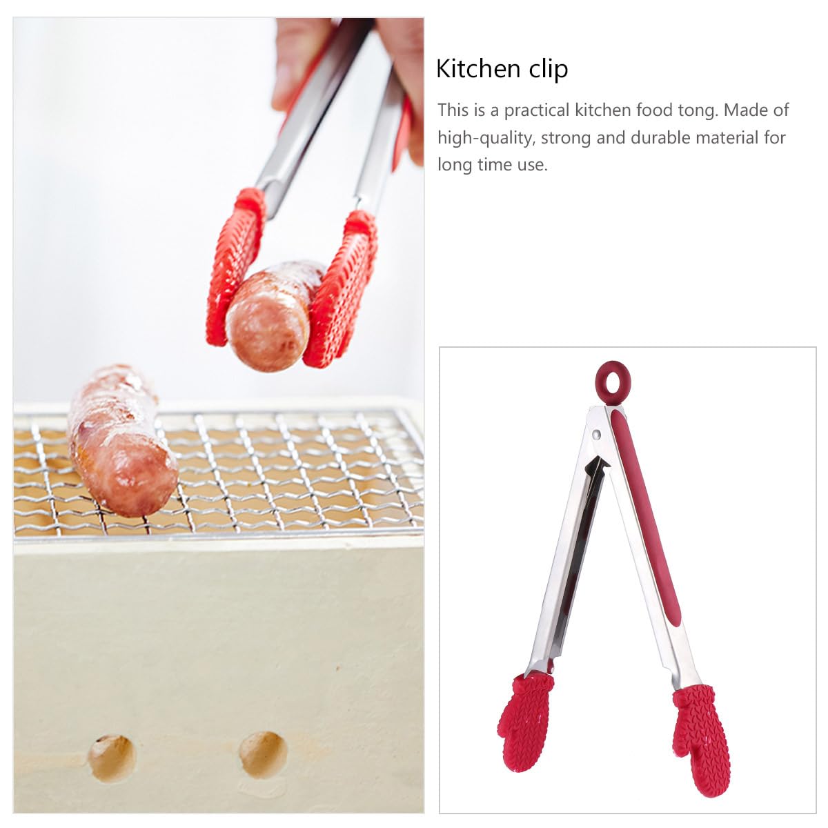 Hemoton Christmas Silicone Tongs,Kitchen Tongs for Cooking Non Stick Cooking Kitchen with Silicone Tips Stainless Steel Food Serving for Grill, Baking,Salad,BBQ,for Xmas Party