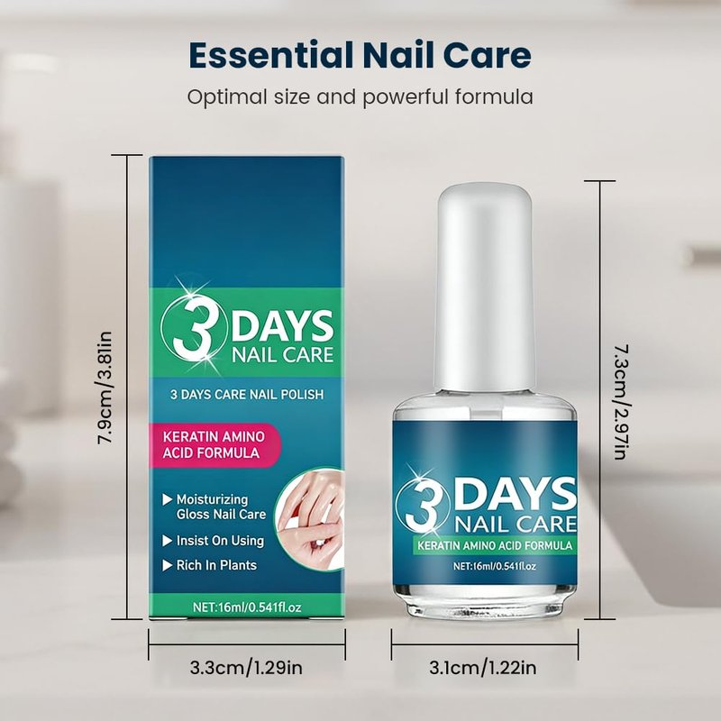 3 Days Nail Care Oil, 2026 Upgraded Keratin Nail Strengthener, Nail Moisturizer Gloss for Brittle Nails, for Women (3pcs)