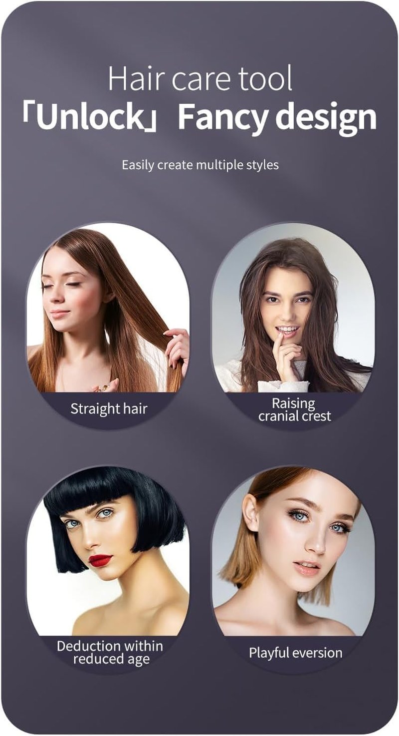 2026 Upgraded Go Brush - Pro for Short Hair - Cordless Straightening Brush with Fast Heat, 3 Temperature Settings, Ionic & Ceramic Care, 2500mAh USB-C Rechargeable for Frizz-Free Styling (Purple)