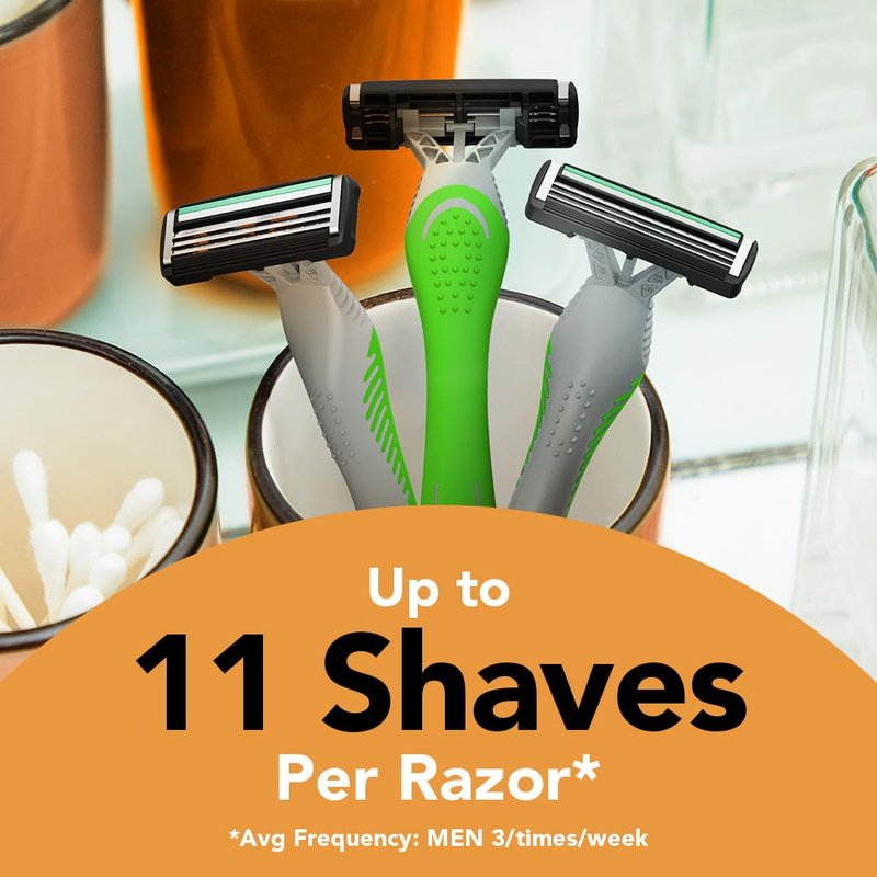 BIC Flex 3 Men's Disposable 3-Blade Razors, Smooth Shave Razors With Pivoting Head and Aloe Strip, 8-Pack