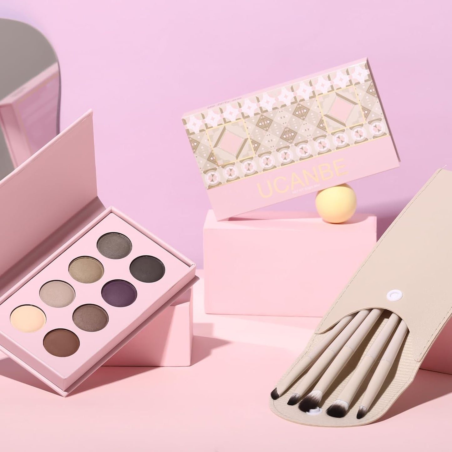 UCANBE Baked Matte Eyeshadow Palette - High Pigment, Soft Blendable, Long-Lasting | 01 All Matte