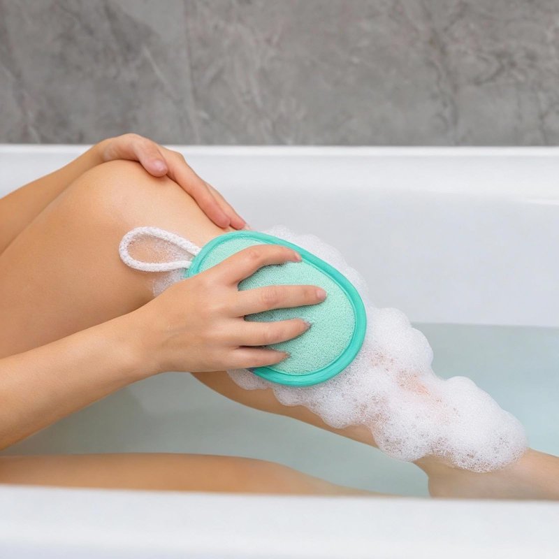 Sunnyray 4 Pcs Bath Body Exfoliating Soap Saver, Exfoliator Scrubber Pouch, Bath Loofah Sponge Body Scrubber Shower Sponge Exfoliating Mesh Pouf for Women and Men Bathing (Bright Color)