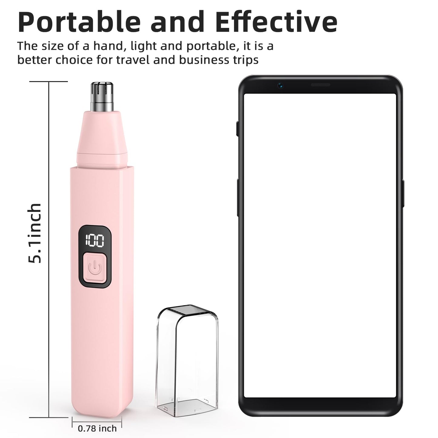 VOTEYO Nose Hair Trimmer Rechargeable Cordless Painless Ear Eyebrow Trimming Tool Dual Edge Blades Razor Easy Cleansing with LED Light for Man Woman