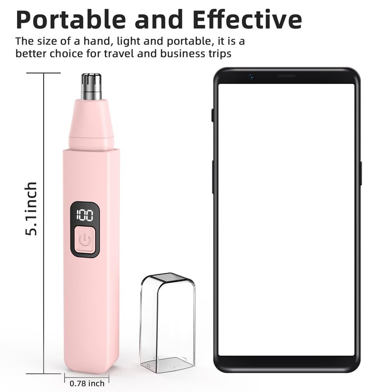 VOTEYO Nose Hair Trimmer Rechargeable Cordless Painless Ear Eyebrow Trimming Tool Dual Edge Blades Razor Easy Cleansing with LED Light for Man Woman