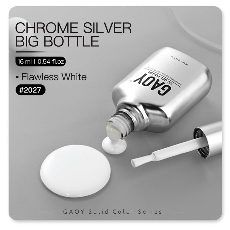 GAOY White Gel Nail Polish, 16ml Soak Off Gel Polish, UV Light Cure for Nail Art DIY Manicure at Home, 2027 Flawless White