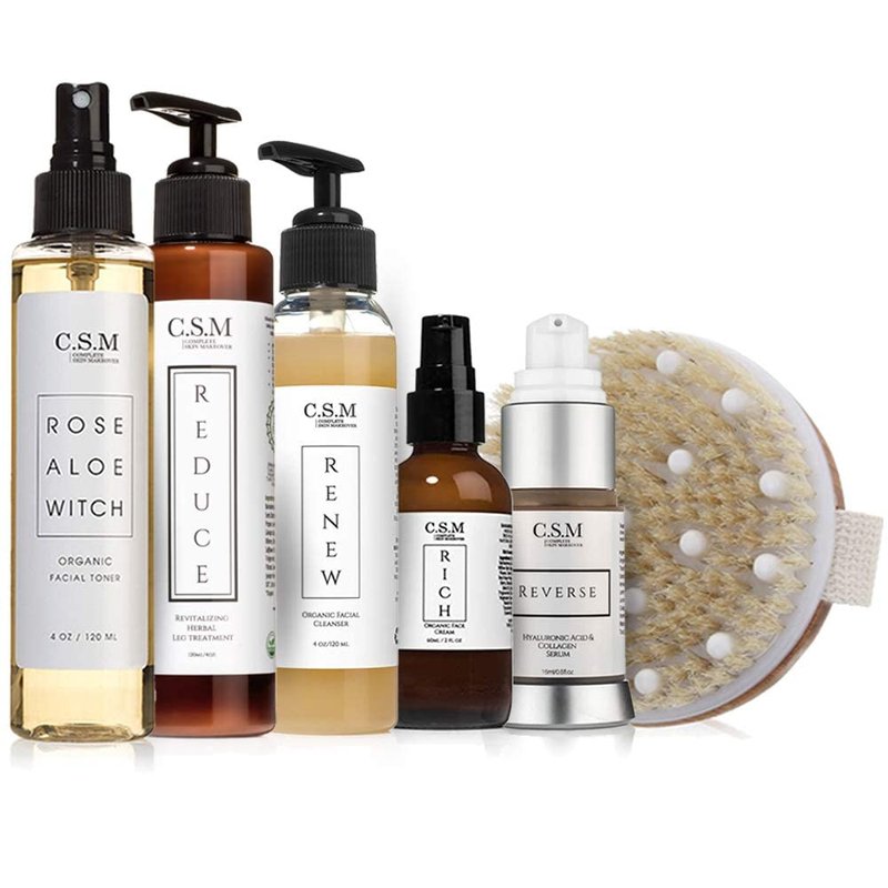 CSM Organic Alcohol-Free Witch Hazel Face Toner with Rose Water, Aloe Vera - Minimizes Pores, Soothes Skin for a Fresh, Clear Complexion - Easy Mist Spray - RAW Facial Toner - Made in the USA
