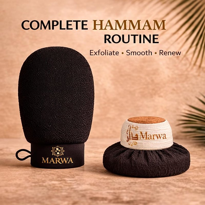 Moroccan Kessa Exfoliating Glove Rough – Deep Hammam Body Scrub Mitt by Dar Marwa – Dead Skin & Callus Remover – Heavy Duty – Made in Morocco