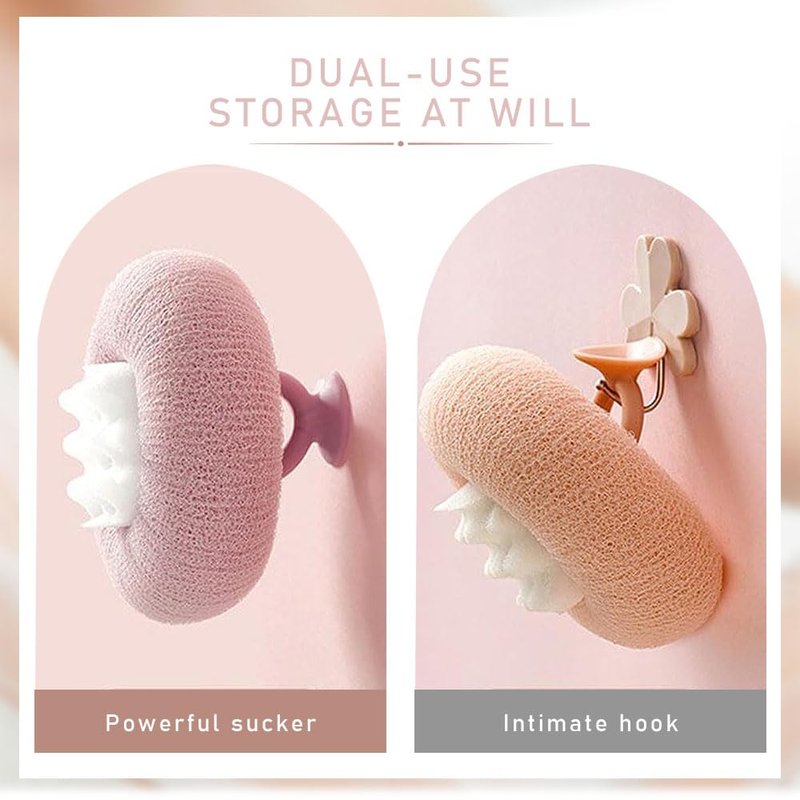 Super Soft Sunflower Suction Cup Bath Ball,2025 Upgraded Sunflower Bath Ball Bath Accessories for Women,Exfoliating Bath Sponge Mesh Shower Body Sponge for Home Use (Pink+Purple)