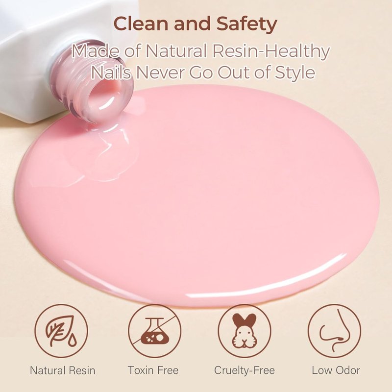 AILLSA Milky Pink Gel Nail Polish Natural Nude Jelly Gel Polish Light Color Translucent Nude Polish Sheer Pink Neutral Nails Soak Off U V Gel for French Manicure Nail Salon at Home 0.51 Fl Oz/GB90