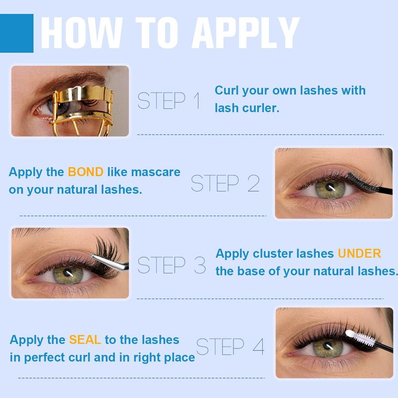 Kiromiro Lash Clusters - 10-16mm Wispy DIY Eyelash Extensions | 144pcs Natural C Curl Lashes