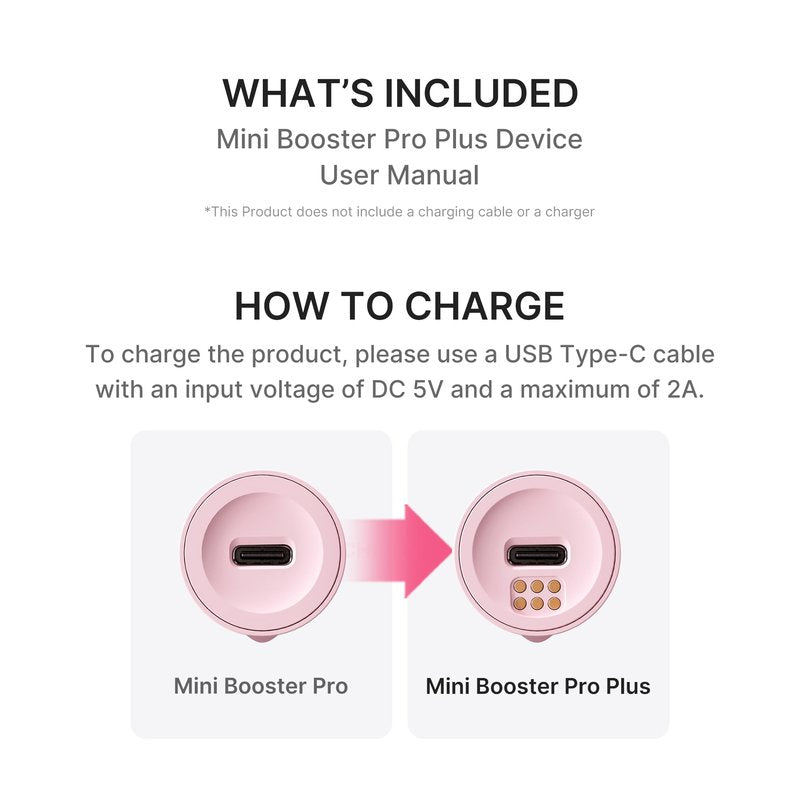 medicube Mini Booster Pro Plus | Facial Device for Radiant, Calming, and Bouncy-Looking Skin | Red, Blue, Purple 3-Mode | Portable Korean Skincare Device, At Home Care | Pink