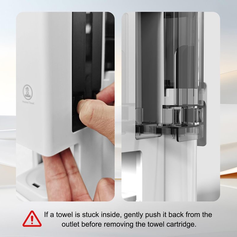 Hot Face Towel Dispenser, Hot Face Towel Heater Machine, 55°C Constant Temperature, Auto Heating & Dispensing, 80 Compressed Towels, Voice Alerts