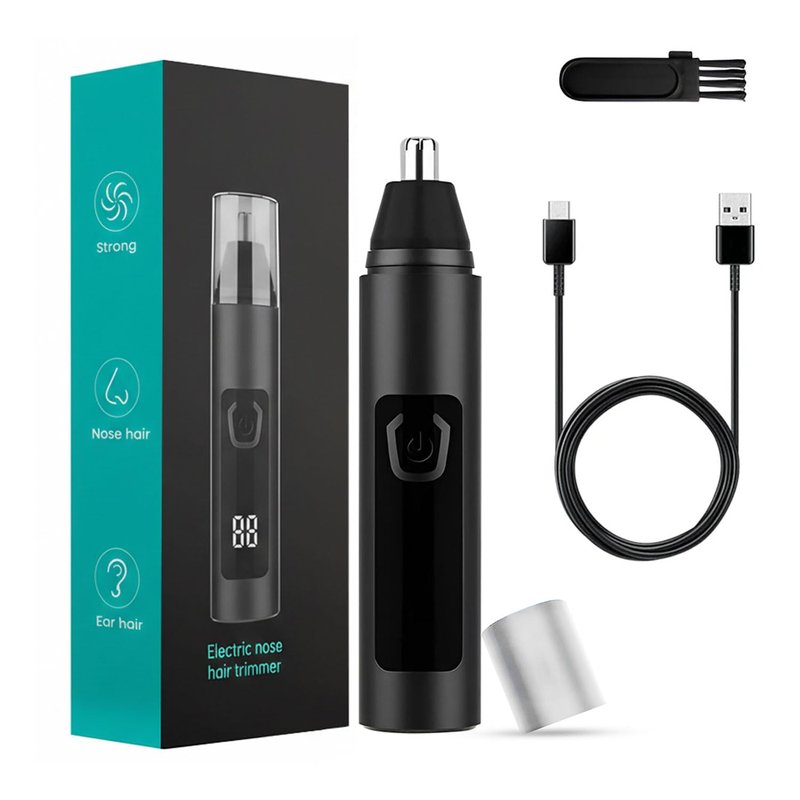 Infinity Choices Nose Hair Trimmer for Men Women - Electric Nose Hair Clipper with Replaceable Stainless Steel Blade, Powerful 6500RPM Motor, Wet/Dry Use, Portable USB Rechargeable Design | Black