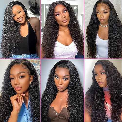 Metamuclia Wear and Go Glueless Wig Water Wave Wigs Human Hair Pre Plucked Pre Cut Lace 180 Density 4X4 HD Lace Closure Wigs for Women Upgraded No Glue Wet and Wavy Lace Front Wigs with Baby Hair 18"
