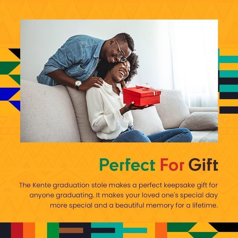 Kwabla's Kente Graduation Stole - Celebrate Culture with Class of 2026 Design | Unique African Stole