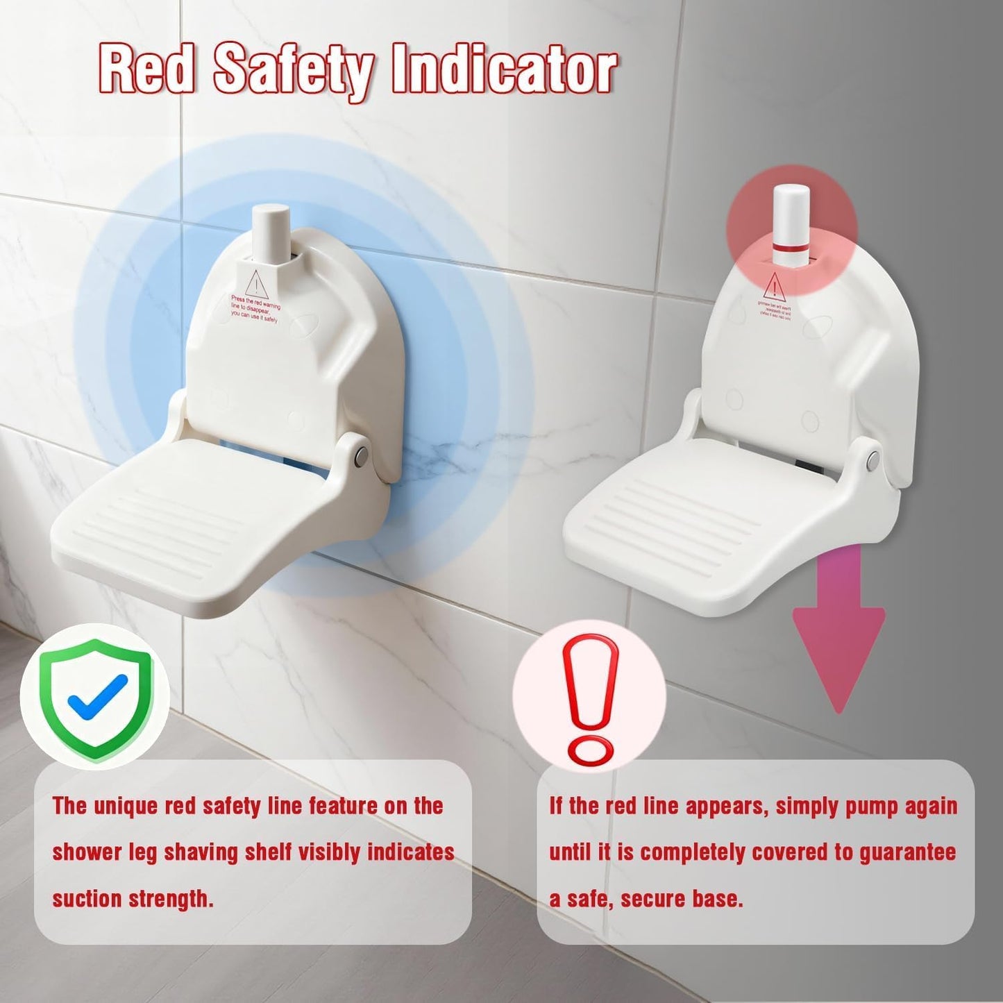 Skiennix Shower Foot Rest - Foldable Anti-Slip Tool for Easy Leg Shaving | Portable for RV & Travel
